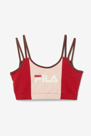 FILA Indira Bra Top Shirts Red / Rose,Womens Clothing | CA.KXQIST019